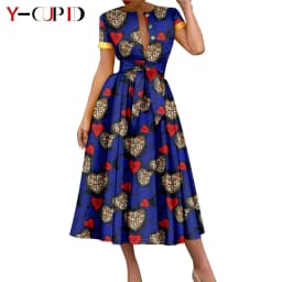 African Couple Matching Clothes Dashiki Women Print Dresses Bazin Riche Men Outfits 2 Pieces Suit Top and Pant Sets Y23C094