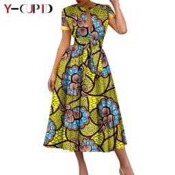 African Couple Matching Clothes Dashiki Women Print Dresses Bazin Riche Men Outfits 2 Pieces Suit Top and Pant Sets Y23C094