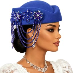 Luxury Rhinstones Church Derby Fascinator Beret Caps for Women Vintage British Felt Turban Hat Party Airline Stewardess Hat