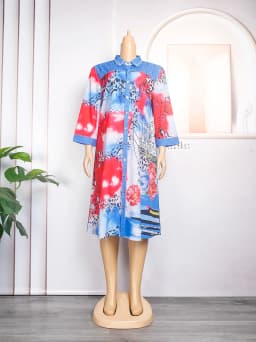 Dashiki African Print Dresses for Women 2024 New Fashion Robe Africaine Femme Plus Size Africa Clothing Lady Party Dress Gown