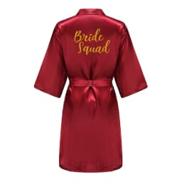 Burgundy Women Bathrobe Gold Letter Bride Bridesmaid Mother Maid of Honor Get Ready Bridal Party Robes Gifts Dressing Gown