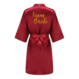Burgundy Women Bathrobe Gold Letter Bride Bridesmaid Mother Maid of Honor Get Ready Bridal Party Robes Gifts Dressing Gown