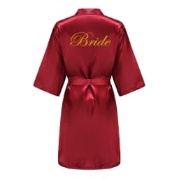 Burgundy Women Bathrobe Gold Letter Bride Bridesmaid Mother Maid of Honor Get Ready Bridal Party Robes Gifts Dressing Gown