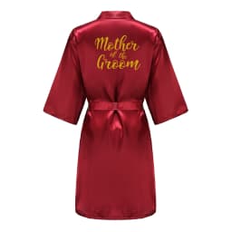 Burgundy Women Bathrobe Gold Letter Bride Bridesmaid Mother Maid of Honor Get Ready Bridal Party Robes Gifts Dressing Gown