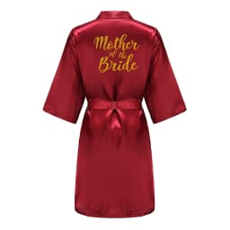 Burgundy Women Bathrobe Gold Letter Bride Bridesmaid Mother Maid of Honor Get Ready Bridal Party Robes Gifts Dressing Gown