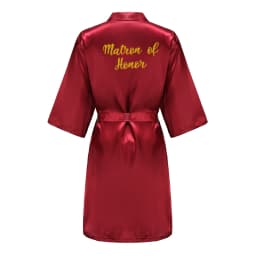 Burgundy Women Bathrobe Gold Letter Bride Bridesmaid Mother Maid of Honor Get Ready Bridal Party Robes Gifts Dressing Gown