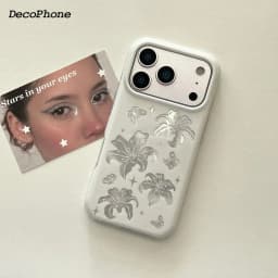 Ins laser bowknot lily flower case&German-imported Bayer TPU Phone Case for iPhone 17 pro max Air