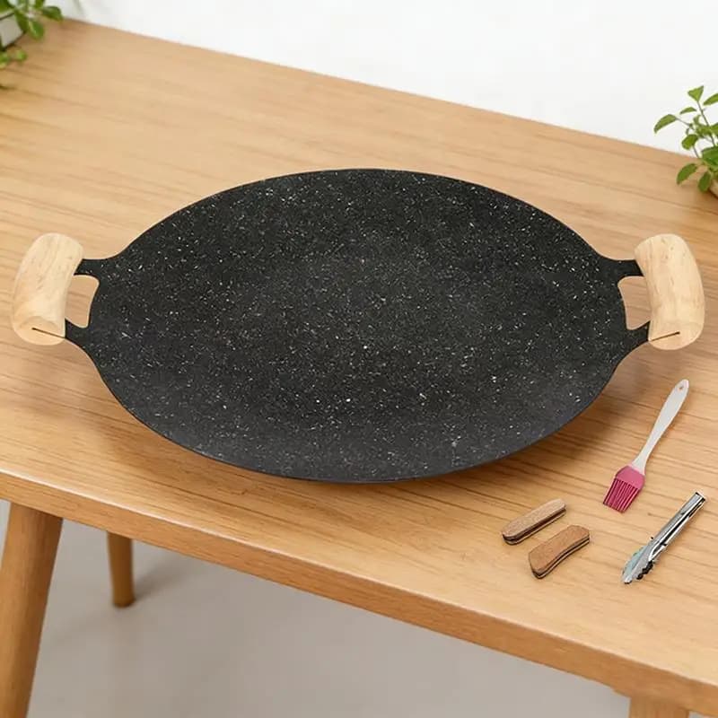 Korean Maifan Stone BBQ Grill Pan For Outdoor Barbecue and Camping NonStick Multiple Size 28 to 38cm