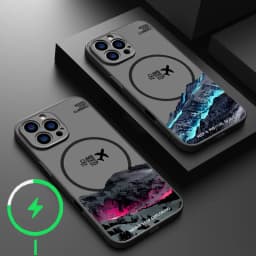 Magnetic Airplane Snow Mountain Case For iPhone 16 17 18 Pro Max Coque iPhone 16e 15 14 13 Pro Max Magnetic For Magsafe Cover