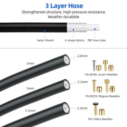 Deemount 2.0/2.2/2.5mm Inner Dia. Oil Hose 2.5/5.0m 3 Layers Oil Tube for BH59 BH90 Sram Magura Tektro Bike Hydraulic Disc Brake