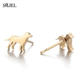 Golden Korean Minimalist Stainless Steel Animal Stud Earrings for Women Fashion 2026 Jewelry Dog Paw Rabbit Cat Key Studs Gift