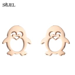 Golden Korean Minimalist Stainless Steel Animal Stud Earrings for Women Fashion 2026 Jewelry Dog Paw Rabbit Cat Key Studs Gift