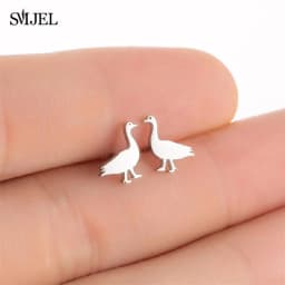 Golden Korean Minimalist Stainless Steel Animal Stud Earrings for Women Fashion 2026 Jewelry Dog Paw Rabbit Cat Key Studs Gift