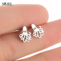 Golden Korean Minimalist Stainless Steel Animal Stud Earrings for Women Fashion 2026 Jewelry Dog Paw Rabbit Cat Key Studs Gift