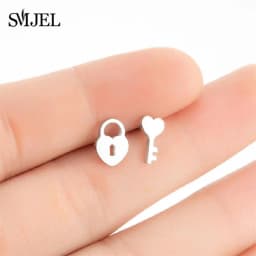 Golden Korean Minimalist Stainless Steel Animal Stud Earrings for Women Fashion 2026 Jewelry Dog Paw Rabbit Cat Key Studs Gift