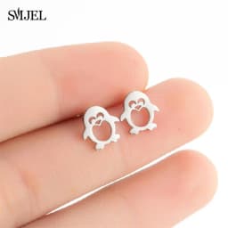 Golden Korean Minimalist Stainless Steel Animal Stud Earrings for Women Fashion 2026 Jewelry Dog Paw Rabbit Cat Key Studs Gift