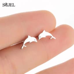 Golden Korean Minimalist Stainless Steel Animal Stud Earrings for Women Fashion 2026 Jewelry Dog Paw Rabbit Cat Key Studs Gift