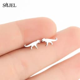Golden Korean Minimalist Stainless Steel Animal Stud Earrings for Women Fashion 2026 Jewelry Dog Paw Rabbit Cat Key Studs Gift