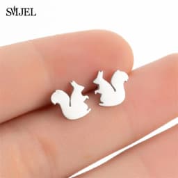 Golden Korean Minimalist Stainless Steel Animal Stud Earrings for Women Fashion 2026 Jewelry Dog Paw Rabbit Cat Key Studs Gift