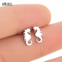 Golden Korean Minimalist Stainless Steel Animal Stud Earrings for Women Fashion 2026 Jewelry Dog Paw Rabbit Cat Key Studs Gift