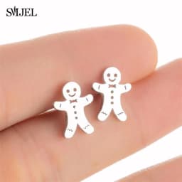 Golden Korean Minimalist Stainless Steel Animal Stud Earrings for Women Fashion 2026 Jewelry Dog Paw Rabbit Cat Key Studs Gift