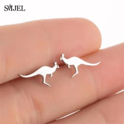 Golden Korean Minimalist Stainless Steel Animal Stud Earrings for Women Fashion 2026 Jewelry Dog Paw Rabbit Cat Key Studs Gift