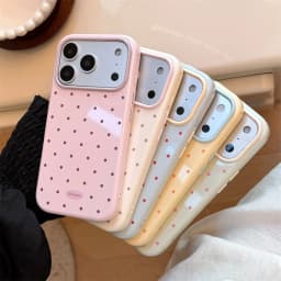 Japan Korean Candy Color Polka Dot Phone Case for iPhone 18 17 17Pro 16 15 14 Pro Max 13 Shockproof Bumper Protective Back Cover