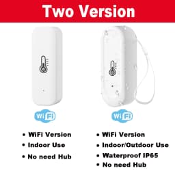 Tuya Indoor or IP65 Waterproof Outdoor WiFi Temperature Humidity Sensor Home Thermometer Compatible For Alexa Google Home Voice