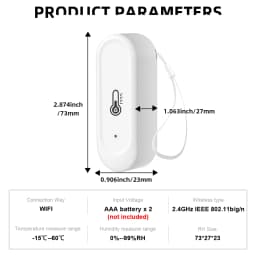 Tuya Indoor or IP65 Waterproof Outdoor WiFi Temperature Humidity Sensor Home Thermometer Compatible For Alexa Google Home Voice