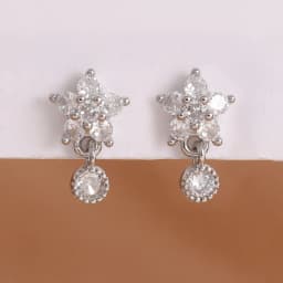 Luxury Stainless Steel Star Dangle Earrings For Women Sparkling Zircons Geometric Ear Piercing Earring Fashion Jewelry aretes