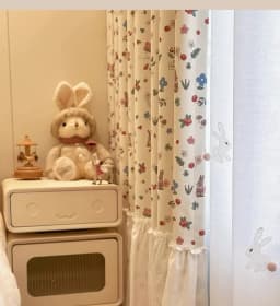 Little Flower Rabbit Cream French Children's Room Cute Cartoon Princess Girl Bedroom Blackout Skirt Curtain Design
