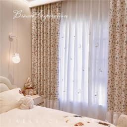 Little Flower Rabbit Cream French Children's Room Cute Cartoon Princess Girl Bedroom Blackout Skirt Curtain Design