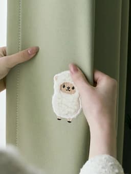 Cartoon Green Animal Lamb Embroidery Kids Bedroom Privacy Curtains ,Boys Girls Room Thickened Chenille Blackout Windows Drapes