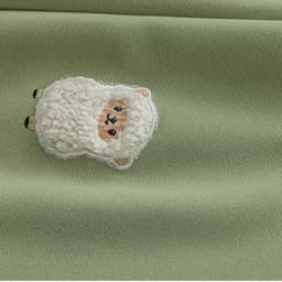 Cartoon Green Animal Lamb Embroidery Kids Bedroom Privacy Curtains ,Boys Girls Room Thickened Chenille Blackout Windows Drapes