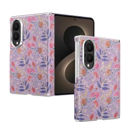 Fashionable Magnetic Floral PC Phone Case for Samsung Z Fold 8 Wide Shockproof for Magsafe Dual Axis Protection Slim fit Cover