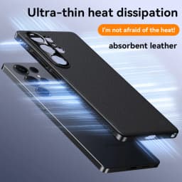 Luxury Business Magnetic Vegan Leather Case for Samsung S26 Ultra 25 24 Side Heat Dissipation Shockproof  For Magsafe Slim Cover