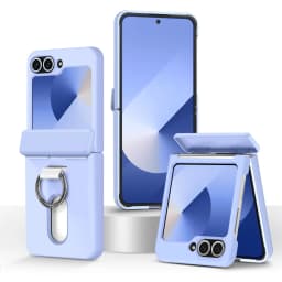 Luxury Wallet Clip Flip Slot Card Phone Case for Samsung Z Flip 8 7 6 5 5G Flip6 ZFlip5 ZFlip6 Finger Ring Shockproof PC Covers