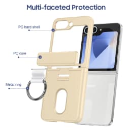 Luxury Wallet Clip Flip Slot Card Phone Case for Samsung Z Flip 8 7 6 5 5G Flip6 ZFlip5 ZFlip6 Finger Ring Shockproof PC Covers