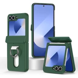 Luxury Wallet Clip Flip Slot Card Phone Case for Samsung Z Flip 8 7 6 5 5G Flip6 ZFlip5 ZFlip6 Finger Ring Shockproof PC Covers