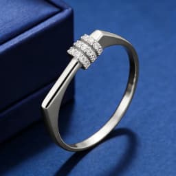 Huitan Multi-Row Cubic Zirconia Geometric Rings for Women Silver Color/Gold Color Minimalist Statement Daily Party Jewelry 2026