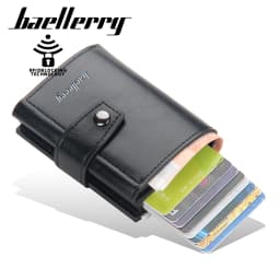 New RFID Blocking Protection Men Wallet ID Credit Card Holder Leather Metal Aluminum Business Bank Cardholder Purse