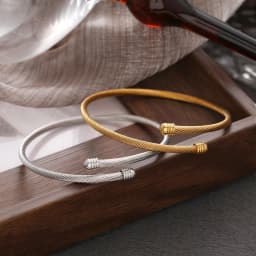 woiwoi Stainless Steel Bracelets Vintage Fashion Simplicity Temperament Decals Wires Metal Bracelet For Women Jewelry Gifts