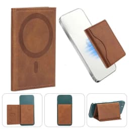 Trifold Magnetic Phone Wallet PU Leather Card Bag Magnetic Card Holder Wallet Storage for IPhone16 15 12 13 14 Pro Max Plus Mini