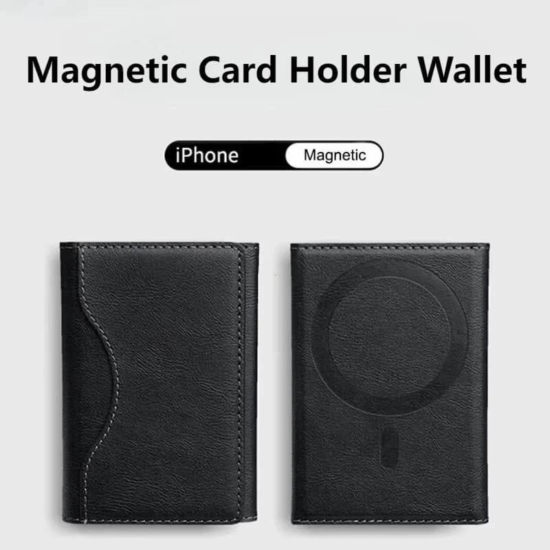 Trifold Magnetic Phone Wallet PU Leather Card Bag Magnetic Card Holder Wallet Storage for IPhone16 15 12 13 14 Pro Max Plus Mini