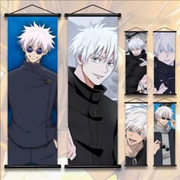Jujutsu Kaisen Gojo Satoru & Geto Suguru Anime Art Fabric Wall Hanging Scroll Home Decor