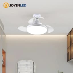 JOYINLED Ceiling Fan with Lighting and Remote Control, Hidden Retractable Blades, Quiet Fan Light, 3 Speeds and Dimmable,White