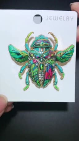 Wuli&baby Lovely Beetle Brooches For Women Men 4-color Rhinestone Blue-and-white Porcelain Insects Party Casual Brooch Pins Gift