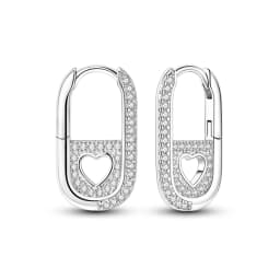 925 Sterling Silver Earrings Women Sparkling U-shaped Zirconium Hoop Earring For Anniversary Wedding Jewelry Gifts