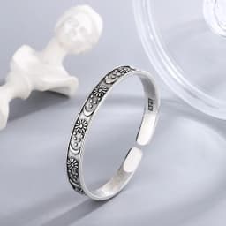 Retro Personality Star Moon And Flower 925 Sterling Silver Fashionable Ins Style Opening Bracelets SL103