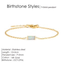 EMANCO Fashion Jewelry Stainless Steel 7*3MM Square Birthstone Bracelet Sparkling High-grade Rhinestone Bangle Gift